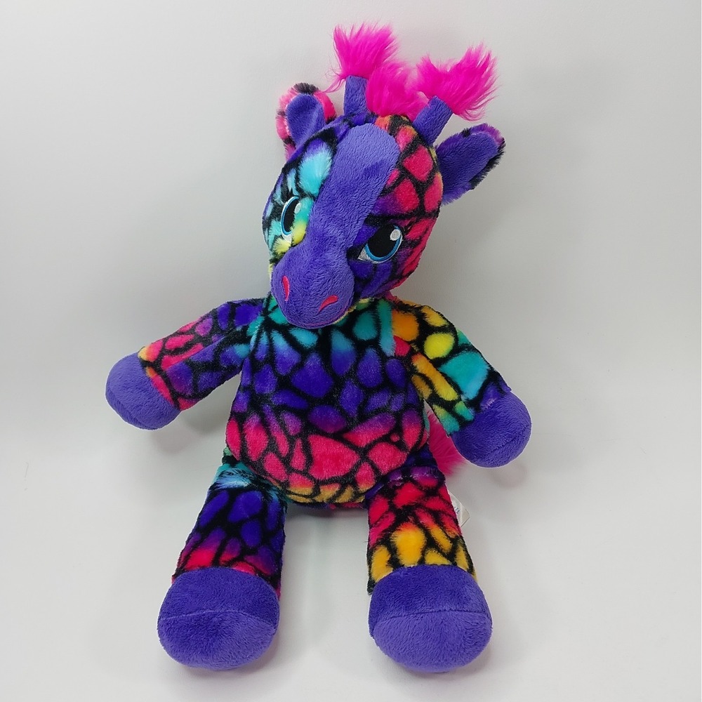 Lisa Frank Build A Bear Rainbow Giraffe Wild Style Stuffed Animal Plush Toy 18"